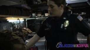 Perverted Milf Cops Subdues A Shop Owner Into Fucking Their Pussies