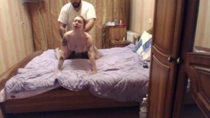 Homemade Amateur: Russian Tattooed Teen do Blowjobb and have Sex at Bedroom