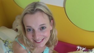 Povbitch - Innocent Cute Teen Blonde Creampied by Stepbrother in her Room