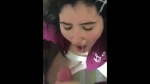 Teen Blowjob Big Facial Hits her Hair