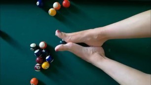 Sexy Feet Playing Billiards