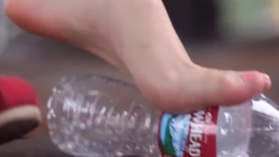 Beautiful Girl Foot Crush Bottle with Dirty Feet