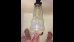 Fleshlight Gets Golden Shower in the Shower. Pissing In/out of Fleshlight.