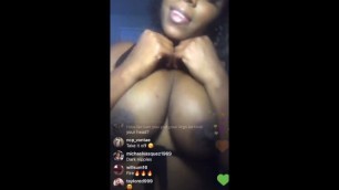 Horny Instagram Slut Play with her Titties and Nipples on Instagram Live!!!