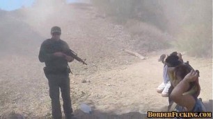 Hot brunette mexican girl gets caught and fucked by border patrol 4 1