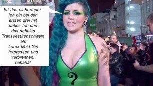 Sexy Latex Maid Luder - Scheiss Kleidträger / Gottverficktes Transvestitenschwein / Ab inne Presse mit dem Plunder
